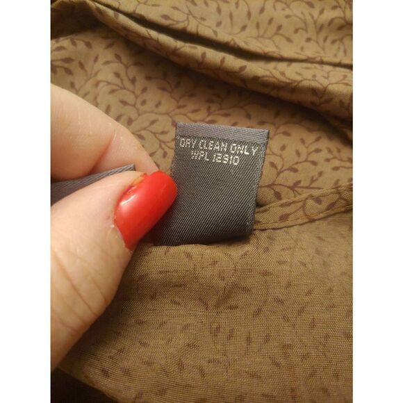 Working Classics Designs Witness Size 16 Brown Floral Vines Kaftan Style Dress - Picture 7 of 7